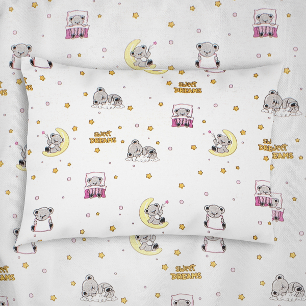 Μαξιλαροθήκη (50x70) Dimcol Sweet Dreams 553 White - Pink