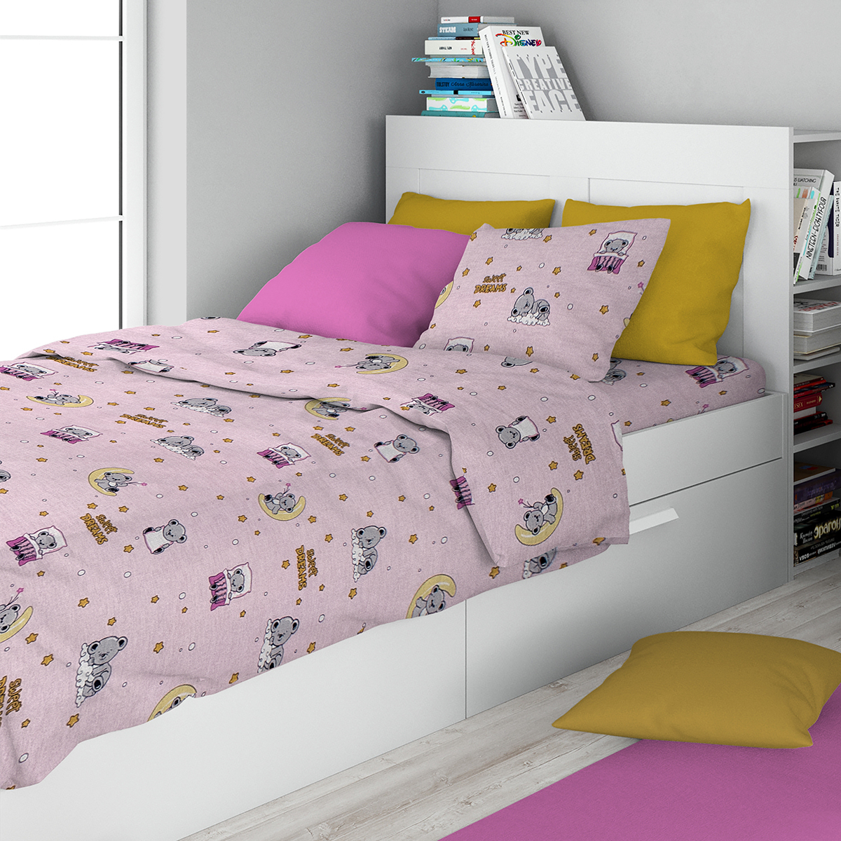 Σεντόνι Μονό (Σετ 2τμχ) Dimcol Sweet Dreams 550 Pink 257119