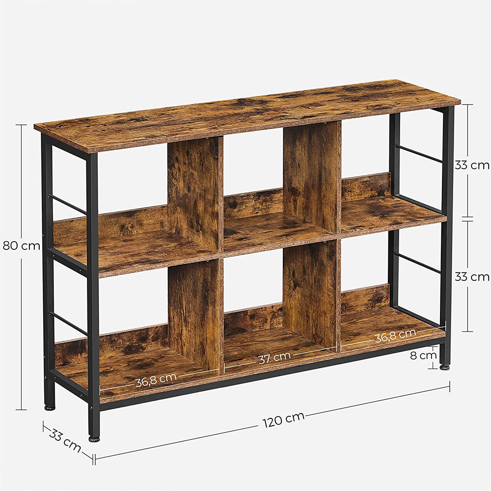 Ραφιέρα Δαπέδου 6 Θέσεων (120X33X80) Vasagle Lls104B01 Home Έπιπλα Βιβλιοθήκες - Ραφιέρες Spitishop