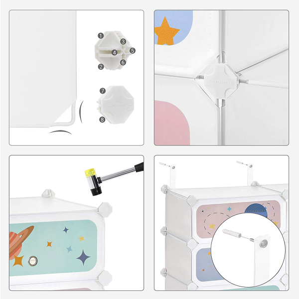 Παιδικό Έπιπλο Αποθήκευσης 6 Θέσεων (43x35x105) Songmics LPC904W01