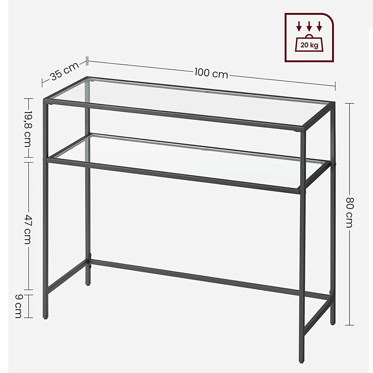 Κονσόλα Εισόδου (100X35X80) Vasagle Lgt025B01 Home Έπιπλα Μπουφέδες - Κονσόλες Spitishop
