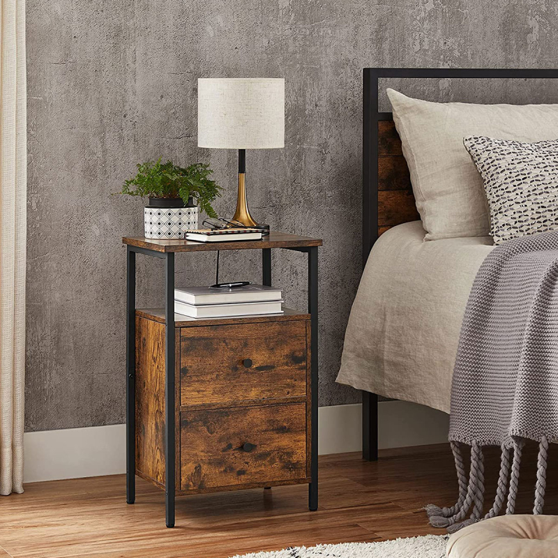 Κομοδίνο Με 2 Συρτάρια & Ράφι (38x28x60) Vasagle LET521B01