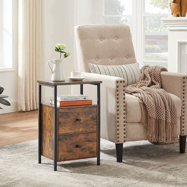 Κομοδίνο Με 2 Συρτάρια & Ράφι (38x28x60) Vasagle LET521B01