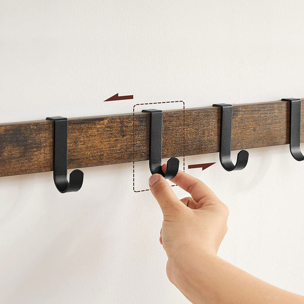 Κρεμάστρα Τοίχου 10 Θέσεων Με Ράφι (65x30x42) Vasagle LCR101B01