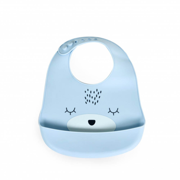 Σαλιάρα Σιλικόνης 4+ Μηνών (22.5x28.5) Cangaroo Oscar Blue