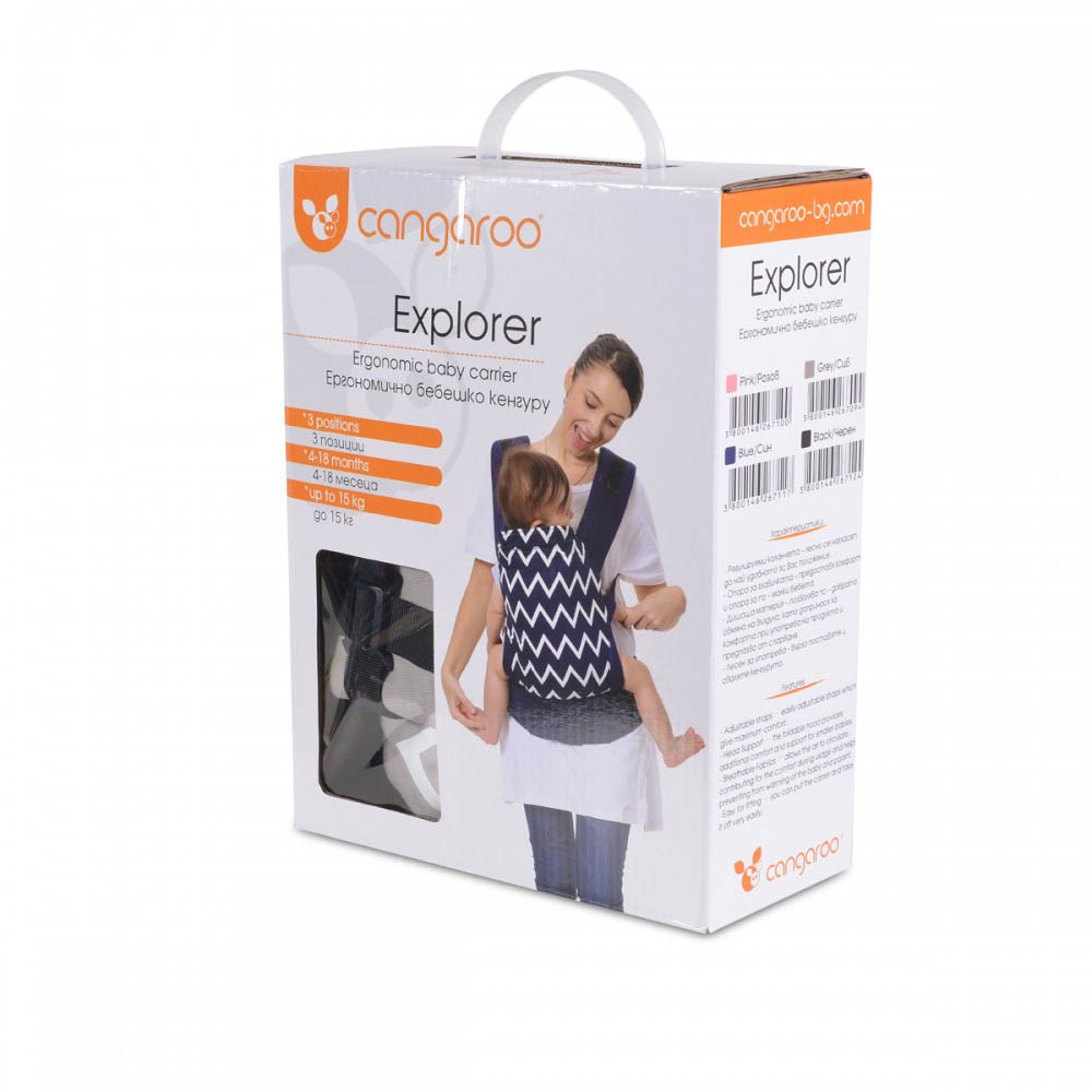 Μάρσιπος Κλασικός (4+ Μηνών 3 6-15Kg) Cangaroo Explorer Blue Home Βρεφικά Μάρσιποι Spitishop