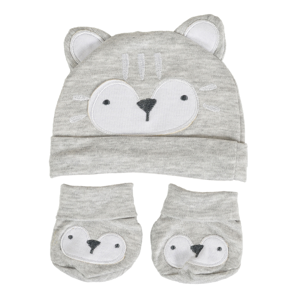 Βρεφικό Σκουφάκι + Καλτσάκια (Σετ) Cangaroo Rey Grey