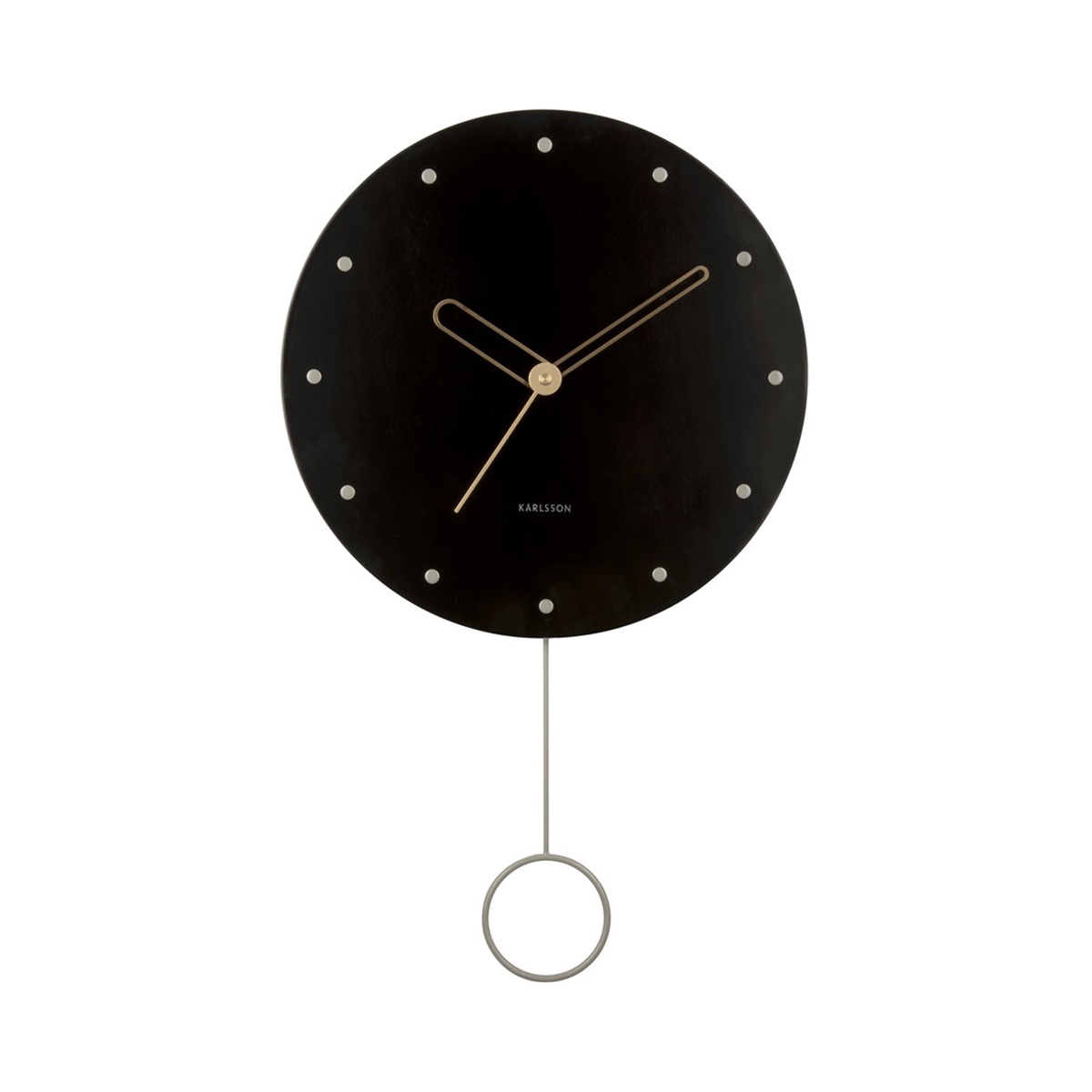 Ρολόι Τοίχου (Φ30) Karlsson Studs Pendulum Black 257439