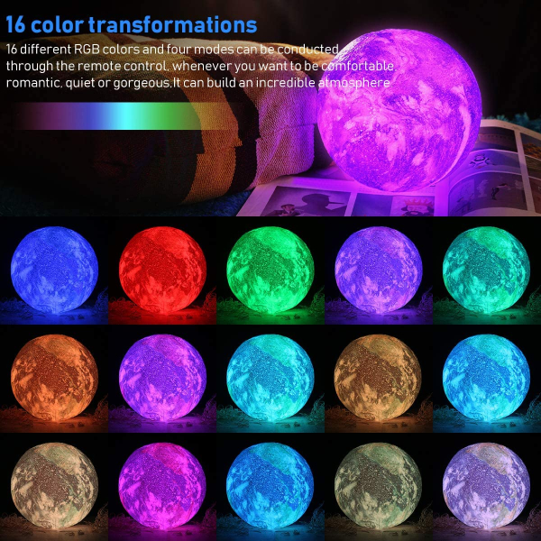 Επαναφορτιζόμενο Διακοσμητικό Φωτιστικό Led RGB Με Τηλεχειριστήριο Octopus 3d Earth