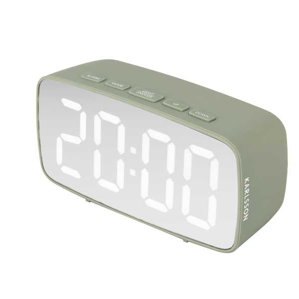 Ρολόι Επιτραπέζιο (12x4x6) - Ξυπνητήρι Karlsson Mirror Led Oval Jungle Green