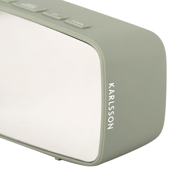 Ρολόι Επιτραπέζιο (12x4x6) - Ξυπνητήρι Karlsson Mirror Led Oval Jungle Green