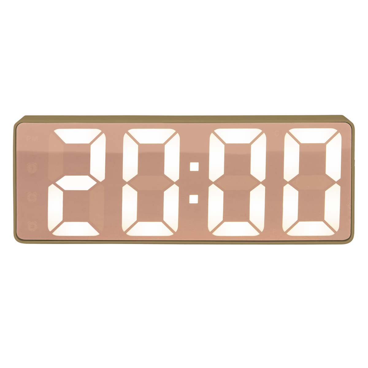 Ρολόι Επιτραπέζιο (16×2.6×6) – Ξυπνητήρι Karlsson Mirror Led Flat Moss Green 257496