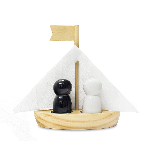 Αλατοπίπερο + Χαρτοπετσετοθήκη (Σετ 3 τμχ) Mags By Octopus Sailing Boat