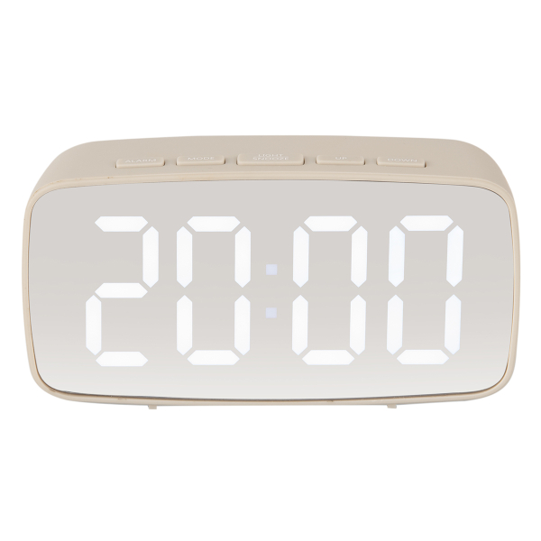 Ρολόι Επιτραπέζιο (12x4x6) - Ξυπνητήρι Karlsson Mirror Led Oval Warm Grey
