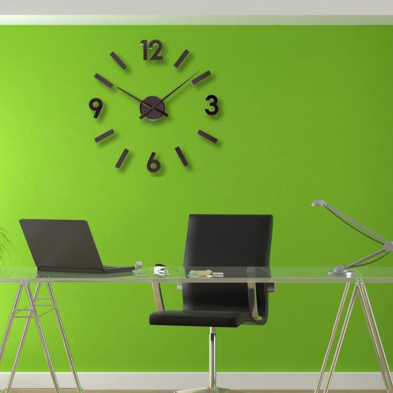 Ρολόι Τοίχου Αυτοκόλλητο (Φ70) Octopus T4325B DIY Aluminium Black