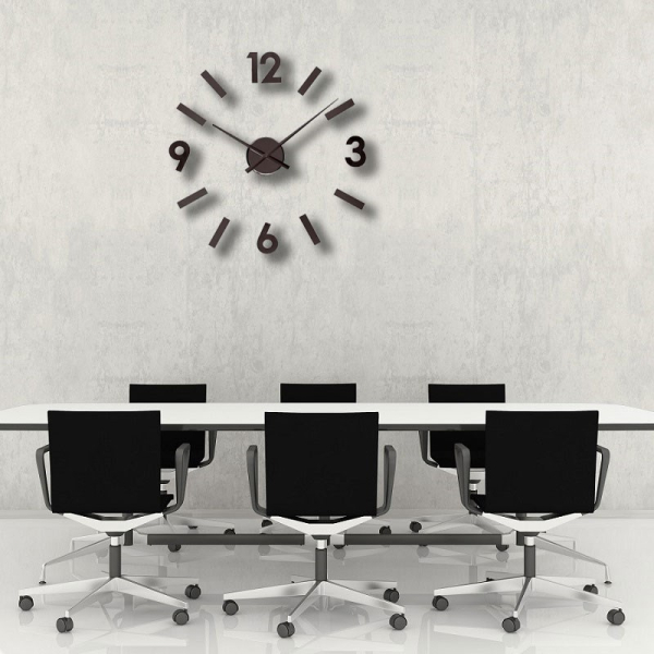 Ρολόι Τοίχου Αυτοκόλλητο (Φ70) Octopus T4325B DIY Aluminium Black