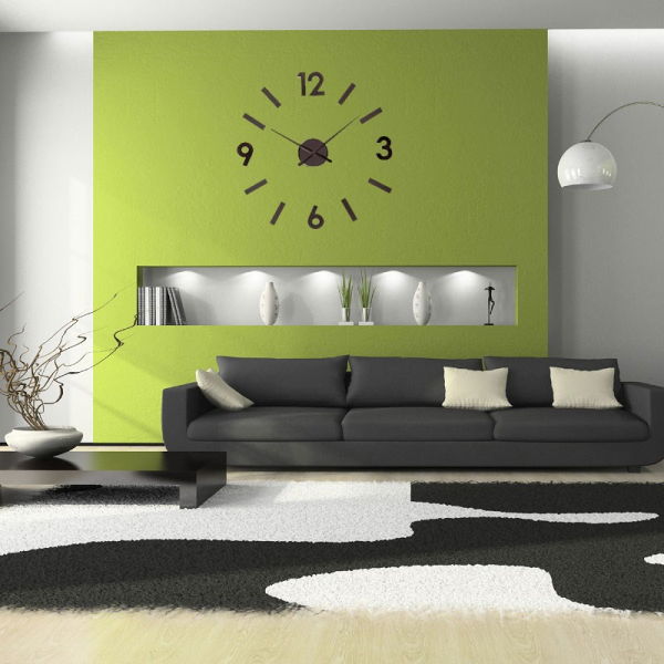 Ρολόι Τοίχου Αυτοκόλλητο (Φ70) Octopus T4325B DIY Aluminium Black