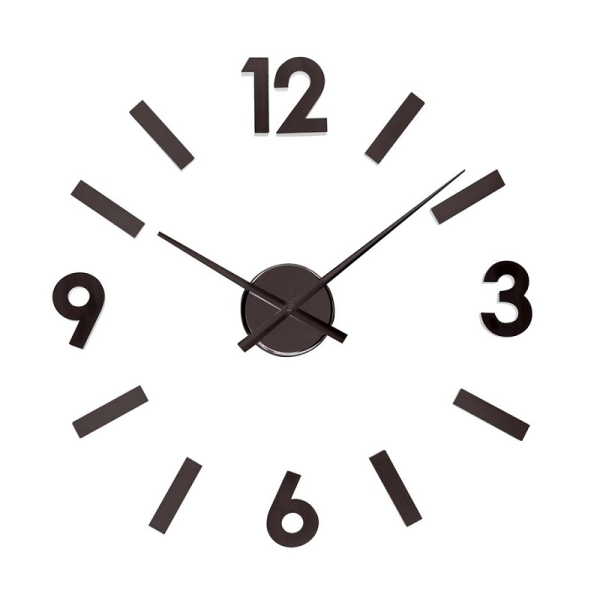 Ρολόι Τοίχου Αυτοκόλλητο (Φ70) Octopus T4325B DIY Aluminium Black