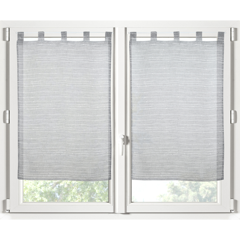 Σετ Κουρτίνες Παραθύρου (60x160) Με Τιράντες S-F Celian Gris RA4A012003