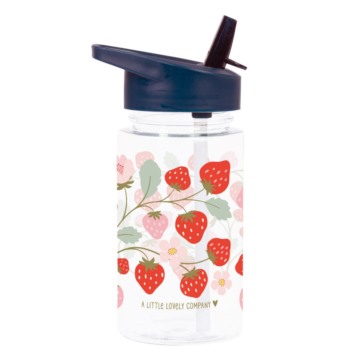 Παγούρι 450Ml με Καλαμάκι Α Little Lovely Company Strawberries Dbstbu64 Home Παιδικά Είδη Φαγητού & Αξεσουάρ Σερβιρίσματος Spitishop