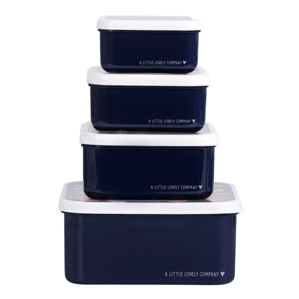 Φαγητοδοχεία (Σετ 4τμχ) Α Little Lovely Company Strawberries SBSEST60