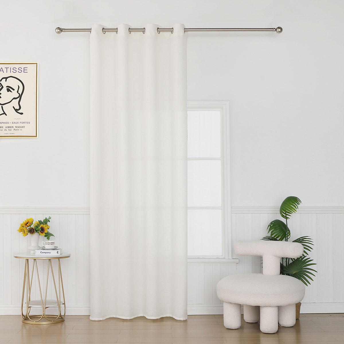 Κουρτίνα (140×265) Με Τρουκς Βιοκαρπέτ Home Soraya 02 White