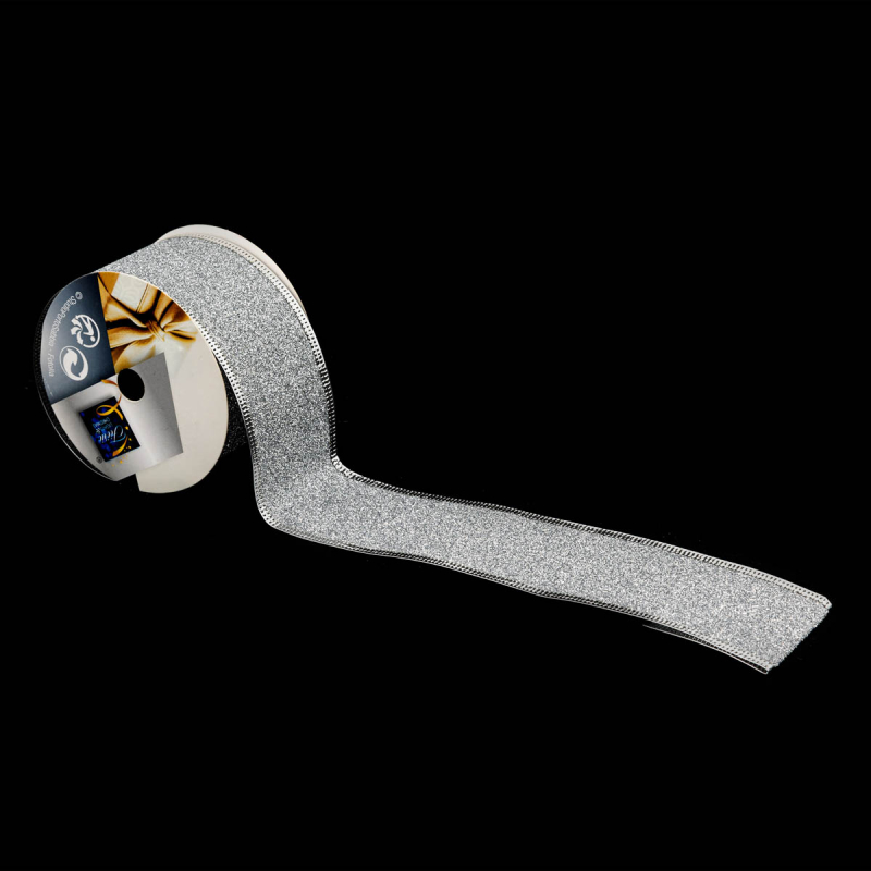 Χριστουγεννιάτικη Κορδέλα (300x5) A-S Silver Glitter 169533