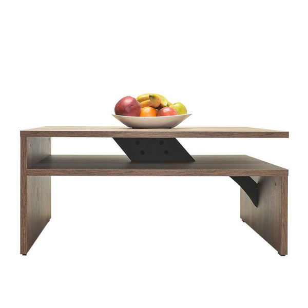Τραπέζι Σαλονιού Με Ράφι (90x90x42) A-D New Line Walnut SHP-640-OO-1