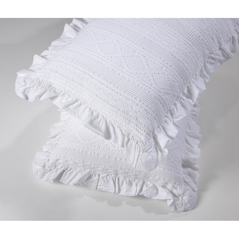 Μαξιλαροθήκη Με Βολάν (40x60) Down Town ΑΡΤ-454 White