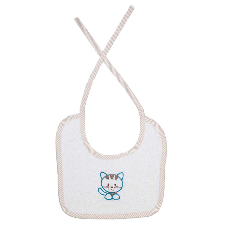 Σαλιάρα Πετσετέ (25x25) Dimcol Kitty 137 Λευκό