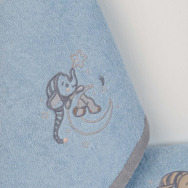 Βρεφικές Πετσέτες (Σετ 2τμχ) Dimcol Dreaming Elephant 166 Σιέλ
