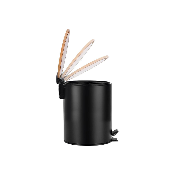 Κάδος Απορριμμάτων Μπάνιου (Φ20.5x25.5) Estia 5lt Bamboo Essentials Black 02-12748