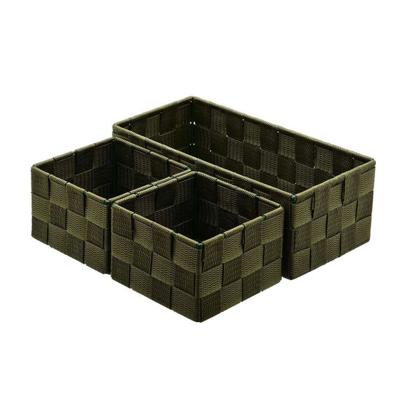 Καλάθια Αποθήκευσης (Σετ 3τμχ) Estia Olive Green 04-14902