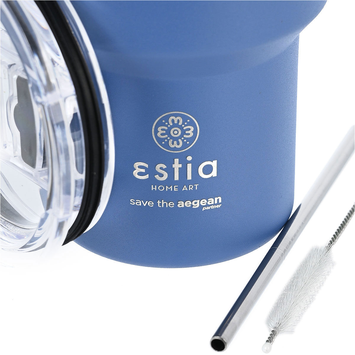 Ποτήρι Θερμός 400Ml Estia Save The Aegean Denim Blue Home Οργάνωση & Αποθήκευση Spitishop