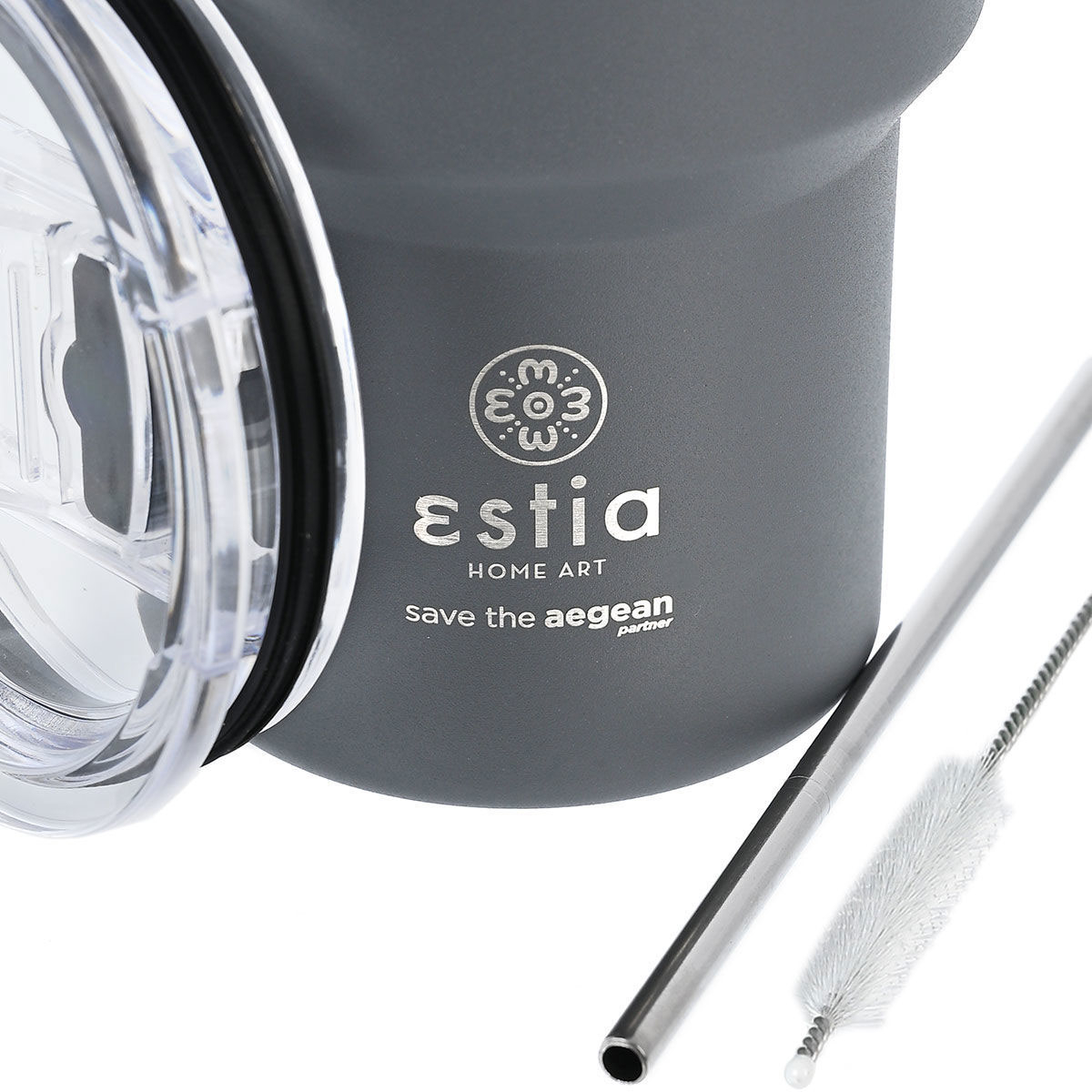 Ποτήρι Θερμός 400Ml Estia Save The Aegean Fjord Grey Home Οργάνωση & Αποθήκευση Spitishop