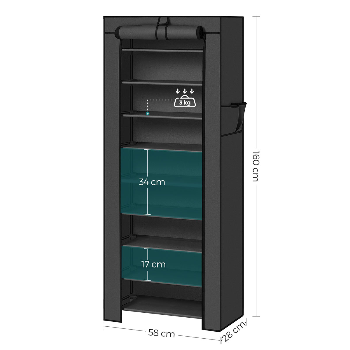Παπουτσοθήκη 27 Θέσεων Υφασμάτινη (58X28X160) Songmics Rxj10H01 Home Έπιπλα Παπουτσοθήκες Spitishop