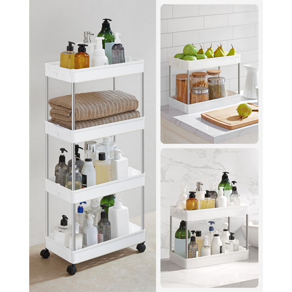 Τρόλεϊ/Ραφιέρα 4 Θέσεων (42x22.5x86) Songmics KSC10WT