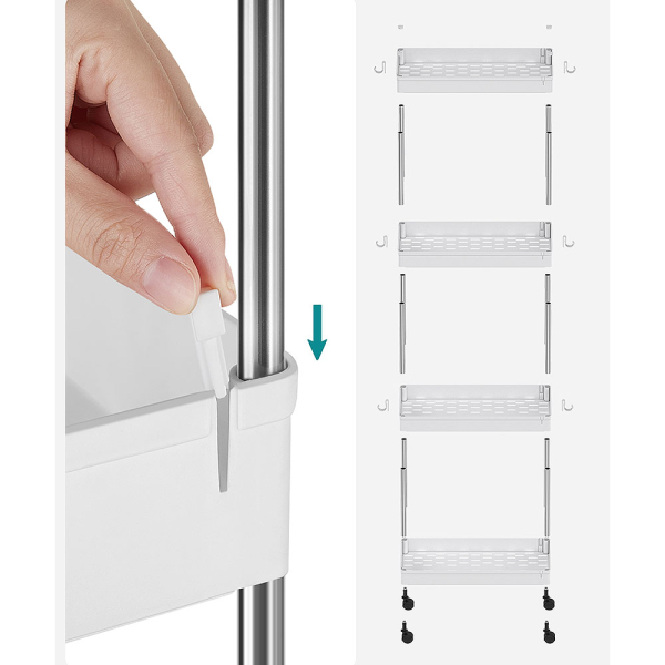 Τρόλεϊ/Ραφιέρα 4 Θέσεων (42x22.5x86) Songmics KSC10WT