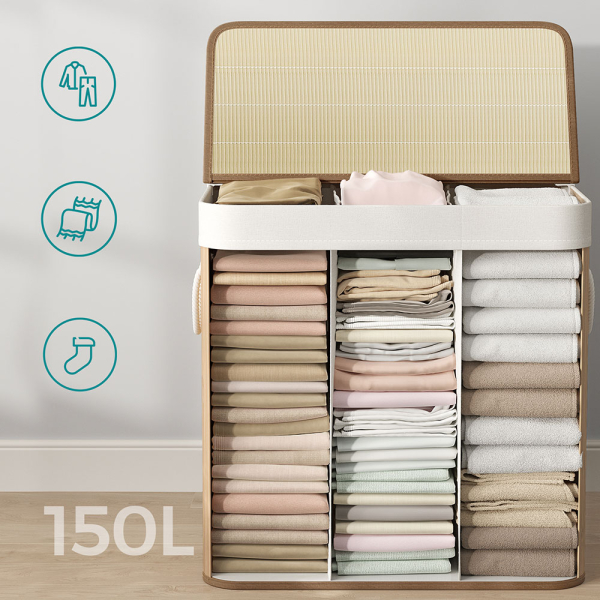 Καλάθι Απλύτων 3 Θέσεων (60x40x61.5) Songmics LCB091N01V2