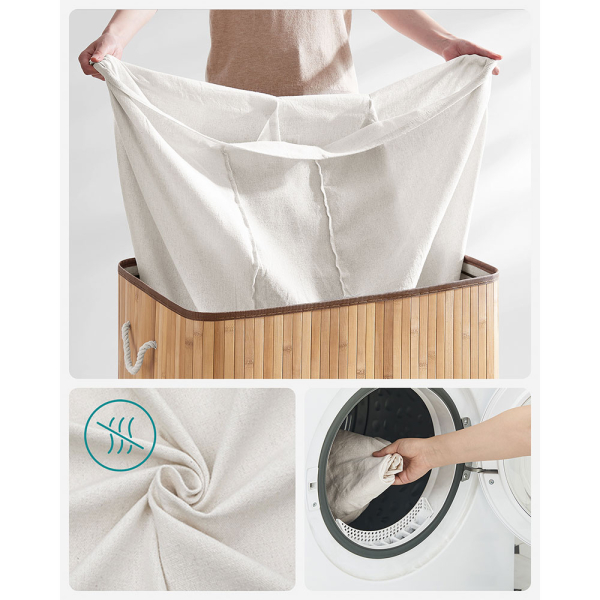 Καλάθι Απλύτων 3 Θέσεων (60x40x61.5) Songmics LCB091N01V2