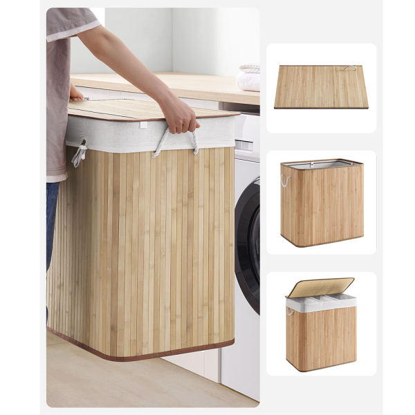 Καλάθι Απλύτων 3 Θέσεων (60x40x61.5) Songmics LCB091N01V2