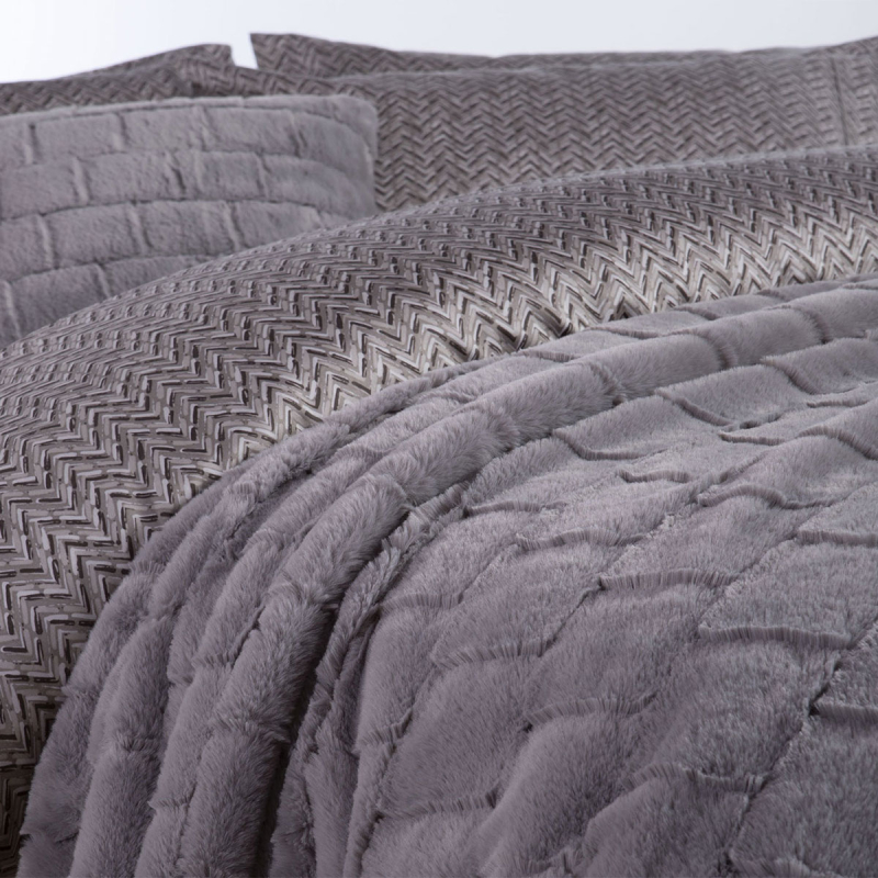 Γούνινο Διακοσμητικό Ριχτάρι/Κουβέρτα Καναπέ (140x190) Nef-Nef Elements Barlow Grey
