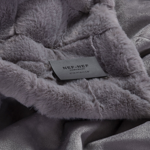 Γούνινο Διακοσμητικό Ριχτάρι/Κουβέρτα Καναπέ (140x190) Nef-Nef Elements Barlow Grey