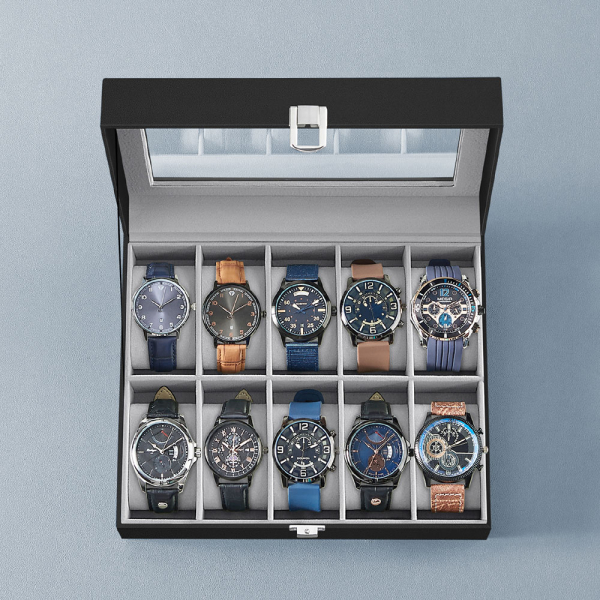Θήκη Για 10 Ρολόγια (25x21x8.5) Songmics JWB010BK