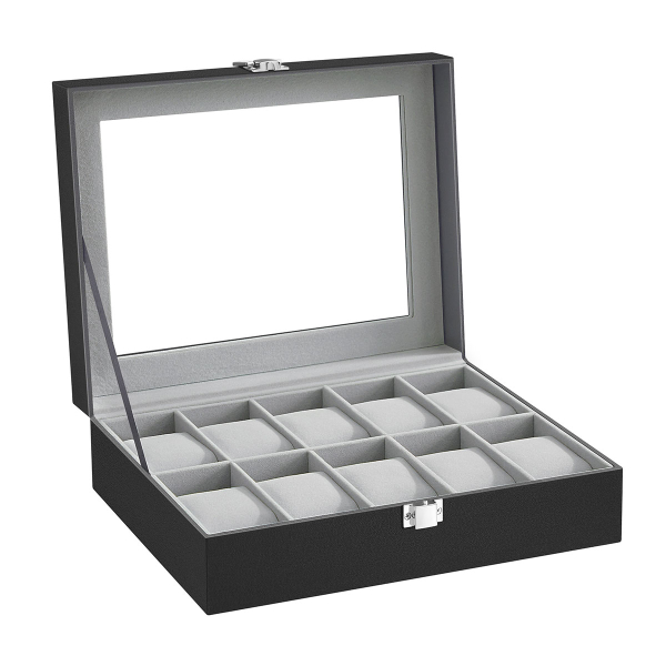 Θήκη Για 10 Ρολόγια (25x21x8.5) Songmics JWB010BK