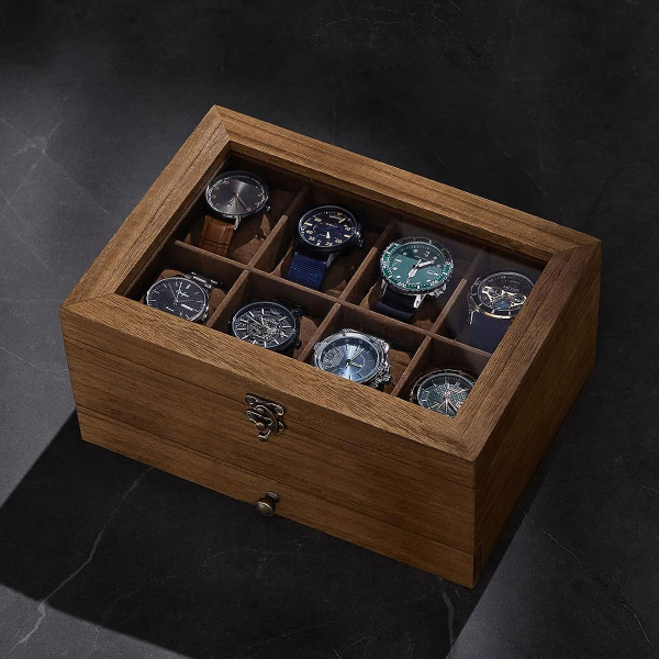 Θήκη Για 8 Ρολόγια & Κοσμήματα (27x19x12.5) Songmics JOW008K01