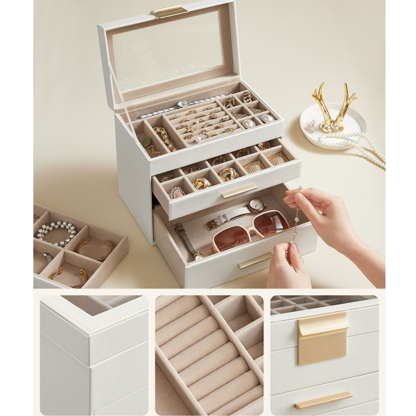 Μπιζουτιέρα Κουτί Με Συρτάρια (25.1x15.3x21.5) Songmics JBC161W01