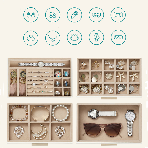 Μπιζουτιέρα Κουτί Με Συρτάρια (25.1x15.3x21.5) Songmics JBC161W01