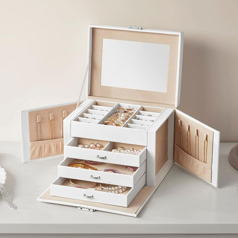 Μπιζουτιέρα Κουτί Με Συρτάρια & Καθρέφτη (22.5x17.5x16.5) Songmics JBC159W01