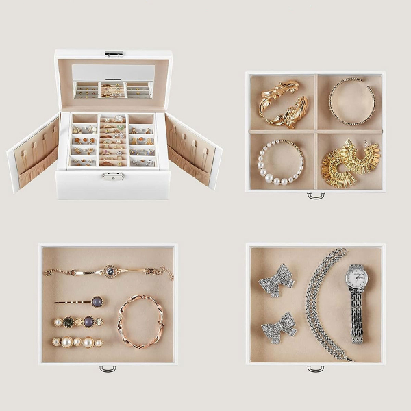 Μπιζουτιέρα Κουτί Με Συρτάρια & Καθρέφτη (22.5x17.5x16.5) Songmics JBC159W01